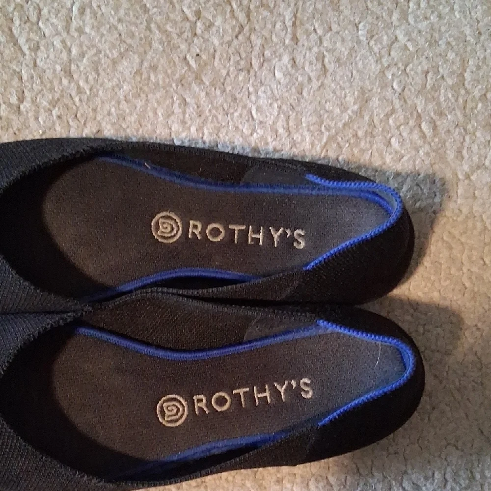 Rothy's Classic Black and Blue Flats
